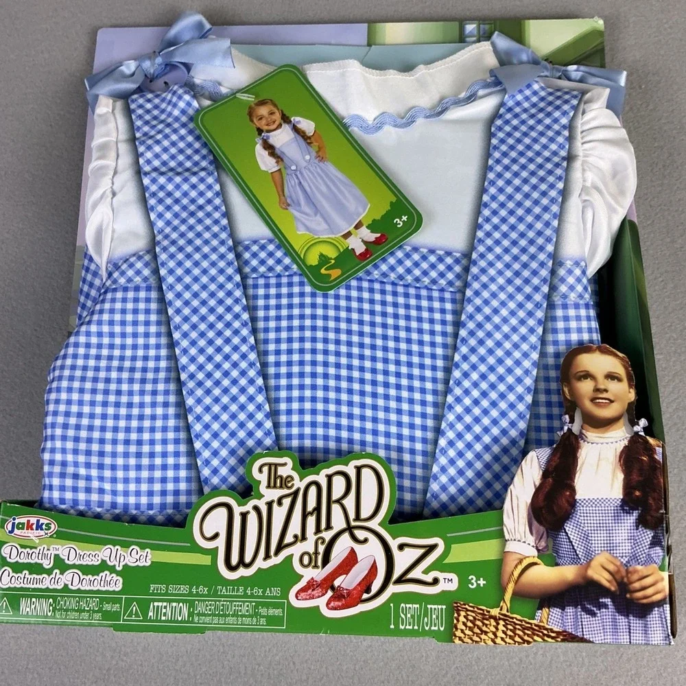 Jakks‎ Pacific The Wizard of Oz Dorothy Dress Up Set Blue Gingham Fits 4-6x NEW